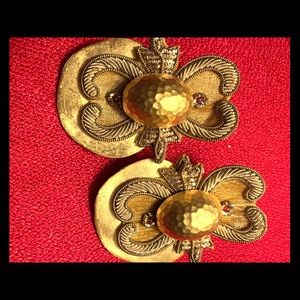 Vintage Gold Tone Statement Clip Ons